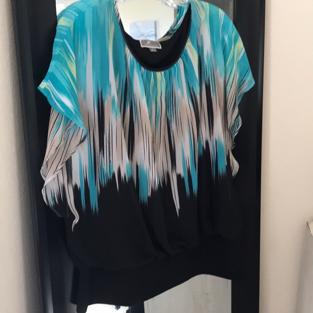 JM Collection Blouson banded waste blouse